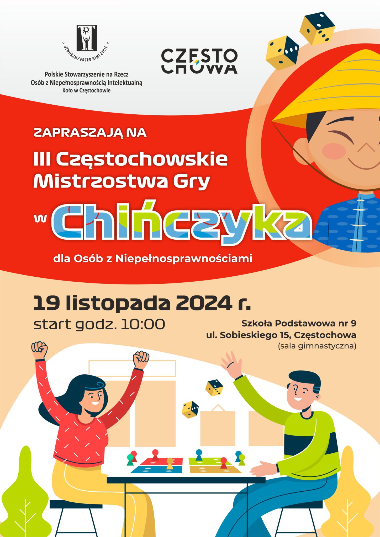 Read more about the article III Częstochowskie Mistrzostwa Gry w Chińczyka dla Osób z Niepełnosprawnościami